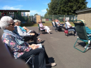 congregating on the church car park